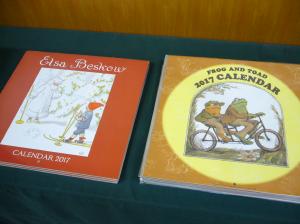2017年のカレンダー、“ベスコフ”と“がまくん＆かえるくん”