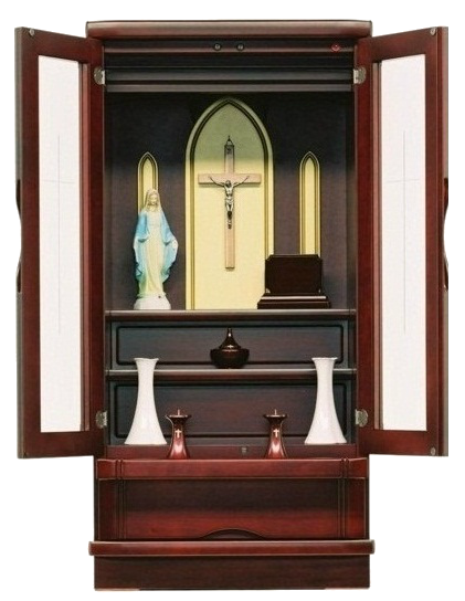 ディスプレ ロココ調洋風家庭用祭壇キリスト教家具調仏壇ホワイトディスプレイ れあり